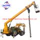 Newly tractor mounted solar poles erection machine for construction pole