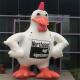 CE outdoor lovely inflatable chickin man model, animal character inflatables