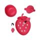 Customized Strawberry Shape Silicone Sippy Cup Baby Feeding Set