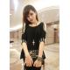 new 2014 woman's clothing blanck colour with pearl Knitting t-shirt