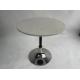 Space Swan White Marble Top Round Small Cocktail Table With stainless steel Base
