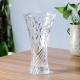 Thickened Wall Crystal Glass Vase , 10 Inch Tall Diamond Cut Glass Vase