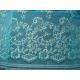 Stretchable Flower Nylon Metallic Lace Fabric Green Knitted For Clothing