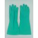 Flocked Lining Nitrile Solvent Resistant Gloves Household Green Chemical Nitrile Glove