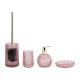 Pink Glass Bathroom Sets Pumpkin Shape Vertical Stripe Glass Lotion Dispenser Bottle Bathroom Countertop Accessories
