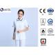 Cotton Disposable Medical Clothing Round Neck Elastic Knitted Cuff Easy Cleaning