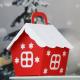 Snow Christmas Custom Paper Food Containers House Gift Box 8*6*10cm 15g