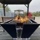 Outdoor Decorative Square Black Steel Gas Pool Fire Water Feature For Swimming Pool