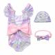 Infant Toddler Baby Girls Colorful Fish Scale Mermaid Ruffles Sleeve One-Piece Swimwear Swimsuit Bathing Suit for 0-4T