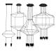 Hotel Showroom Art Deco Flush Ceiling Light Wireflow Hanging With 20 Heads