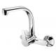 SUS304 Spout Wall Mounted Kitchen Mixer Faucet 2 Hole Cold And Hot Water Tap