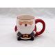 Fashionable 3D Ceramic Mug Handmade Slip Casting Santa Face Mugs For Drinking