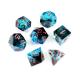 Blue plus black ore resin character plays a multi -noodle dice set dnd dice