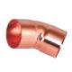 Red Copper Refrigeration Pipe Fittings 45 Degree Elbow For Cooling Plumbing