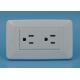 Household White 2 Gang Socket Firepfoof ABS Material Over Voltage Protection