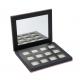 Black Hot Stamping Eyeshadow Empty Palette Pans 12 Colors Glitter Paper