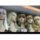 Custom Blonde Wavy Human Hair Full Lace Synthetic Wigs Glueless Heat Resistant