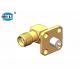 50Ohm Gold Plated Mini SMA Connector 4 Holes Flange SMA Receptacle Connector