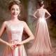 Pink Lace And Satin Sleeveless Slim Waist Gorgeous Evening Dress TSJY128