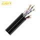 Video Over FTP CAT5E Network Cable Outdoor With Messenger In Black Jacket