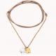 Gold Plated Stainless Steel Personalized Pendant Jewelry / Long Rope Necklace