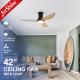 3 Plastic Blade 6 Speed Remote Control Low Ceiling Flush Mount led Ceiling Fan With Light