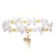 Unite Shape White Color Pearl Stretch Bracelet Statement Pearl Bracelet Gift