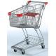 Unfolding Metal Wire Supermarket Shopping Cart  , Asia Style 4 Wheeled Shopping Trolley