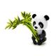 Kids Promotional Plastic Toys Panda Finger Doll With Bamboo
