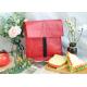 Red Color Foldable PP Woven Shopping Bag With Black Velcro Strip Clutch