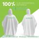 100% PLANT-BASED, Compostable, Biodegradable, Cornstarch, Recyclable, Recycled Rain Ponchos with hood adults