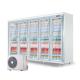 Commercial Glass Door Supermarket Display Cooler Air Cooling Refrigerator With Split Radiator