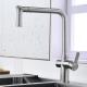 Water Efficient Kitchen Water Faucets Solid Stainless Steel Angled Spout