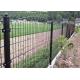 656 / 868 Double Wire Mesh Fence , Wire Fence Gate Round Post 50MM