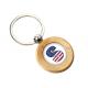 Epoxy Doming Round Cute Metal Keychain 9mm Thickness Plain Wooden Keychain