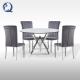0.54m3/pc Tempered Glass Dining Table Stainless Steel DIA130 CM Round In Chrome