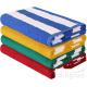 Stripe Cotton Bath Towels Plain Woven 30  X 60  High Absorbency For Swimming