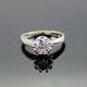Sterling Silver Brilliant Cubic Zirocnia Engagement Ring  (F02)
