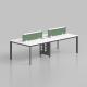 Wooden Office Furniture White Office Computer Desk 4 Seater Workstation