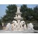 White Marble Stone Water Fountain With Lion and Horse Statue