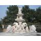 White Marble Stone Water Fountain With Lion and Horse Statue