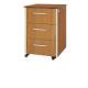 small Wooden hospital bed side tables with aluminum column, Three Drawers,