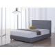 Grey Linen Upholstered Bed King Size Romantic Style Advanced Technology