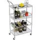 Removable Tray 4 Tier Security Wire Rolling Cart For Restaurant Food Service