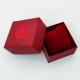Single Personalised Red Velvet Jewellery Ring Box With Texture Surface Cardboard