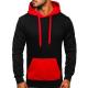 Custom Logo Black Red Cotton Polyester Workout Jogging Gym Hoodie Sweatshirts for Men