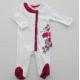 Cotton Interlock 220G Personalised Baby Pyjamas Long Sleeve With Feet Frills Along Placket
