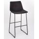 Black Kitchen Upholstery Bar Stools With Leather Seats With Middle Back And