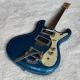 Custom 1966 Ventures Mosrite Zero Fret JRM Johnny Ramone Electric Guitar Tremolo Tailpiece in Blue Color