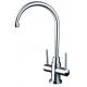 Dual handle Kitchen hot cold water mixer tap stainless steel 304 sink wash faucet